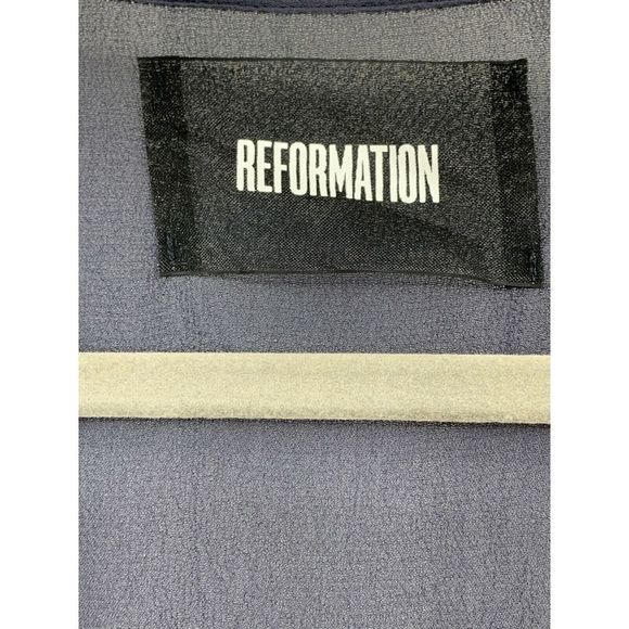 Reformation dress XS Mollie Indigo Blue Midi Wrap - Picture 5 of 8